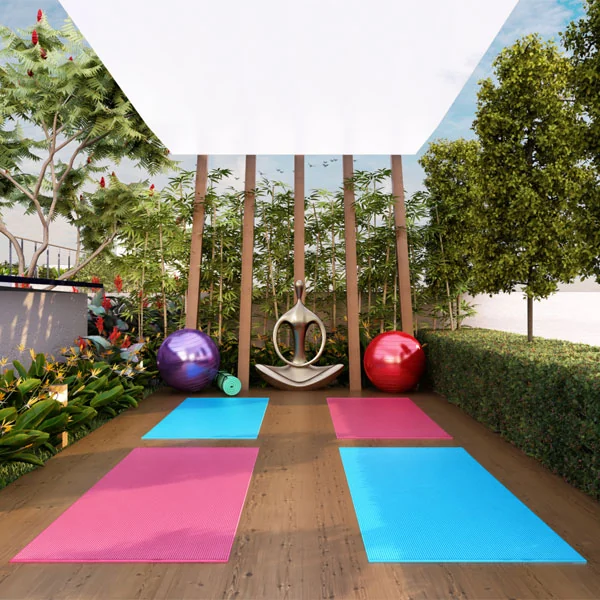 CKPC Horizon, Sarjapura Road Yoga deck with mats at CKPC Horizon, developer render